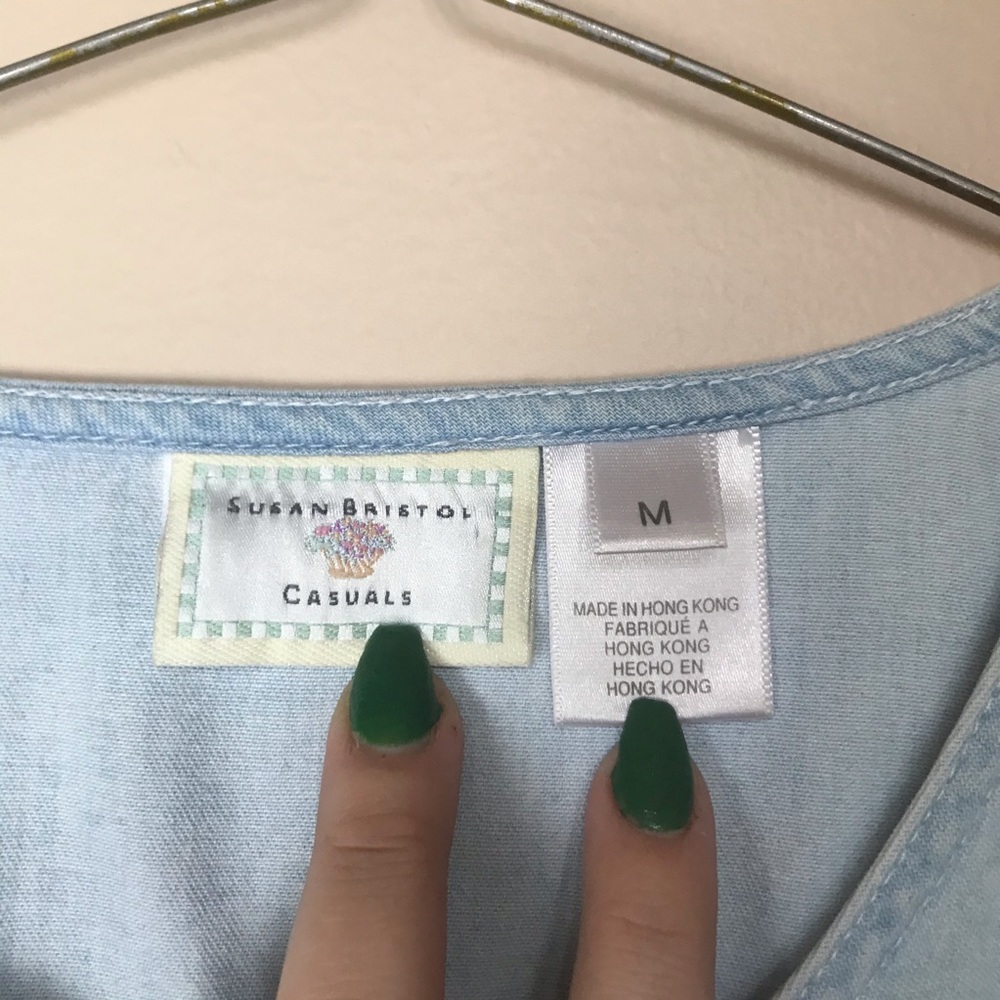 Vintage Short Sleeve Jean Denim Detailed Shirt - Picture 4 of 7